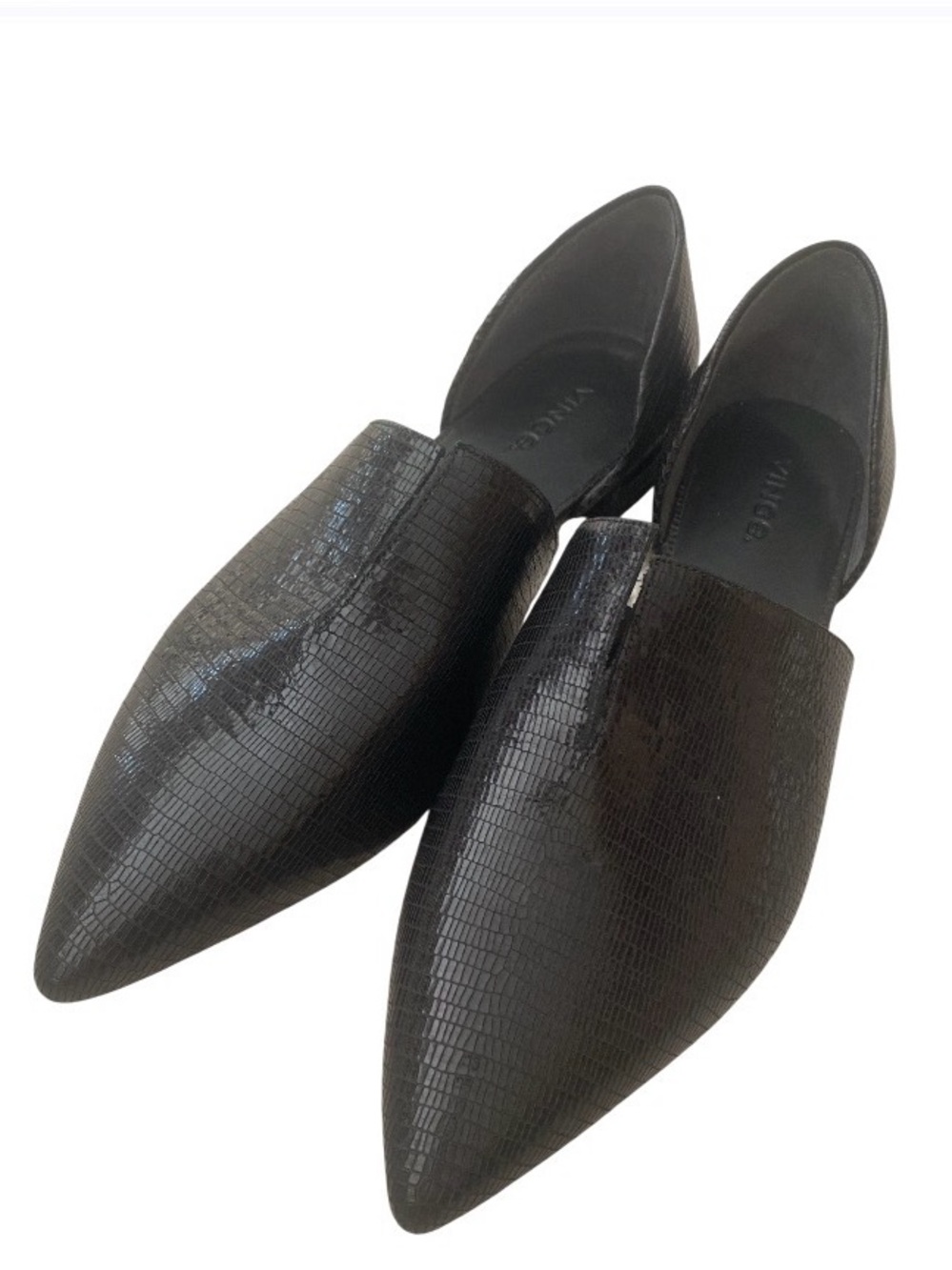 NWOT Vince Darlington Flats in Black Lizard Print Size 8.5